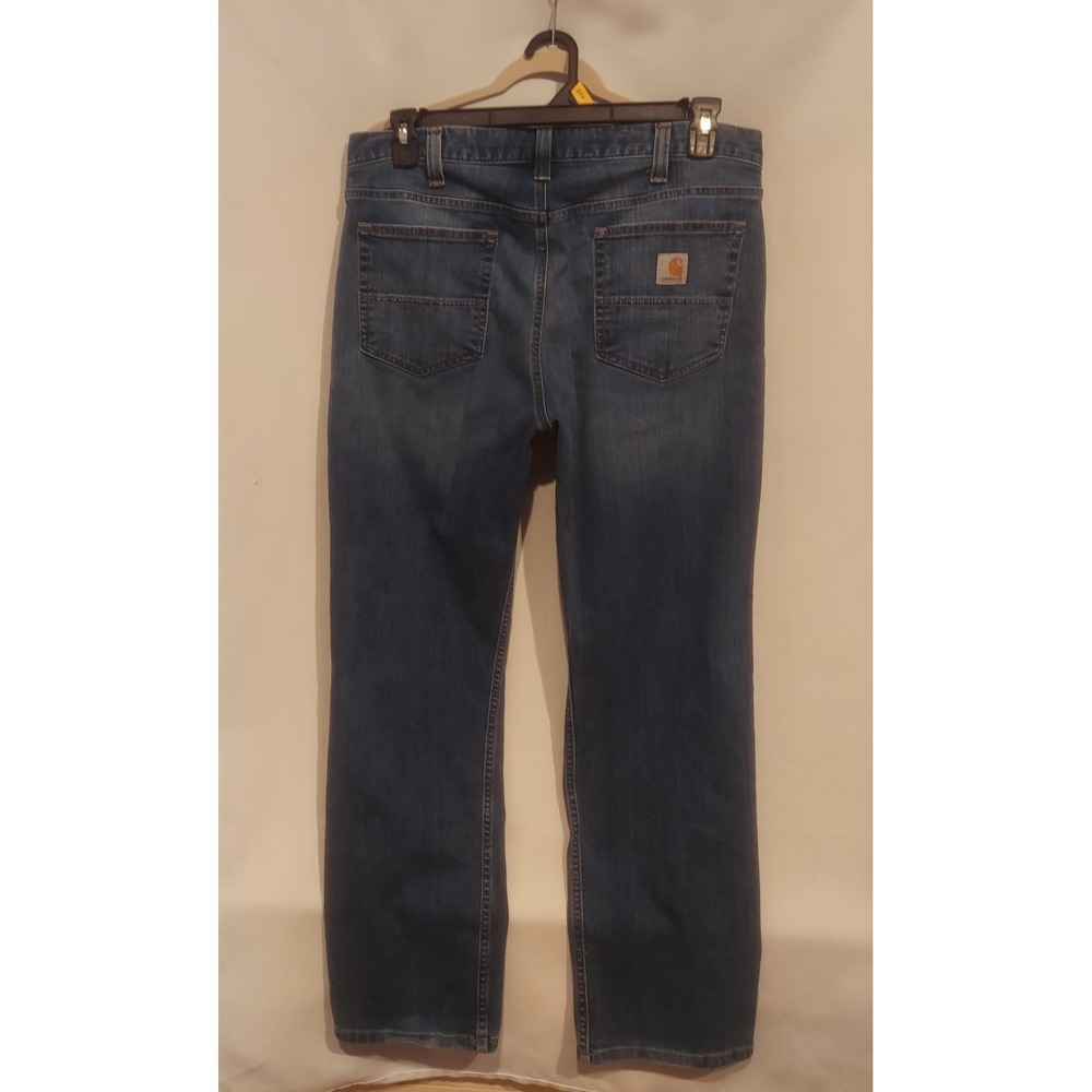 Carhartt Mens Rugged Flex Relaxed Fit Medium Wash Straight Leg Jeans Size 36/30
